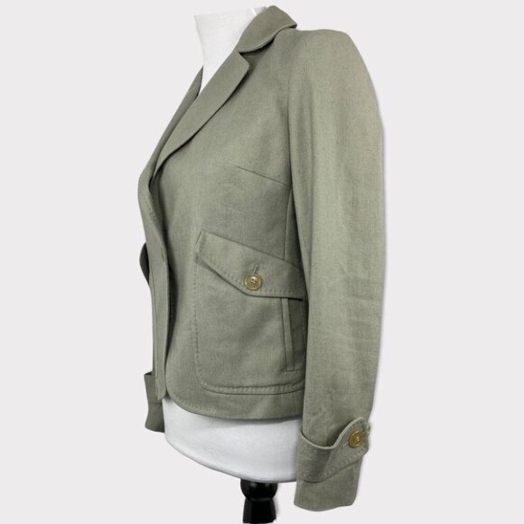 Talbots Women's NWT Green Linen One Button Business Casual Blazer Size 6P/C35 - Picture 4 of 7